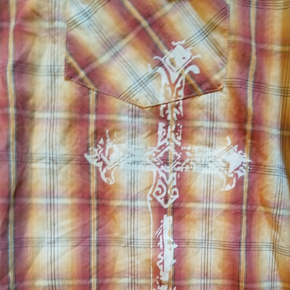 SARGENT PEPPER Rust Plaid Shirt (Size M) - Picture 7 of 13